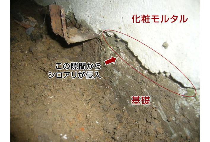 基礎と化粧モルタルの隙間